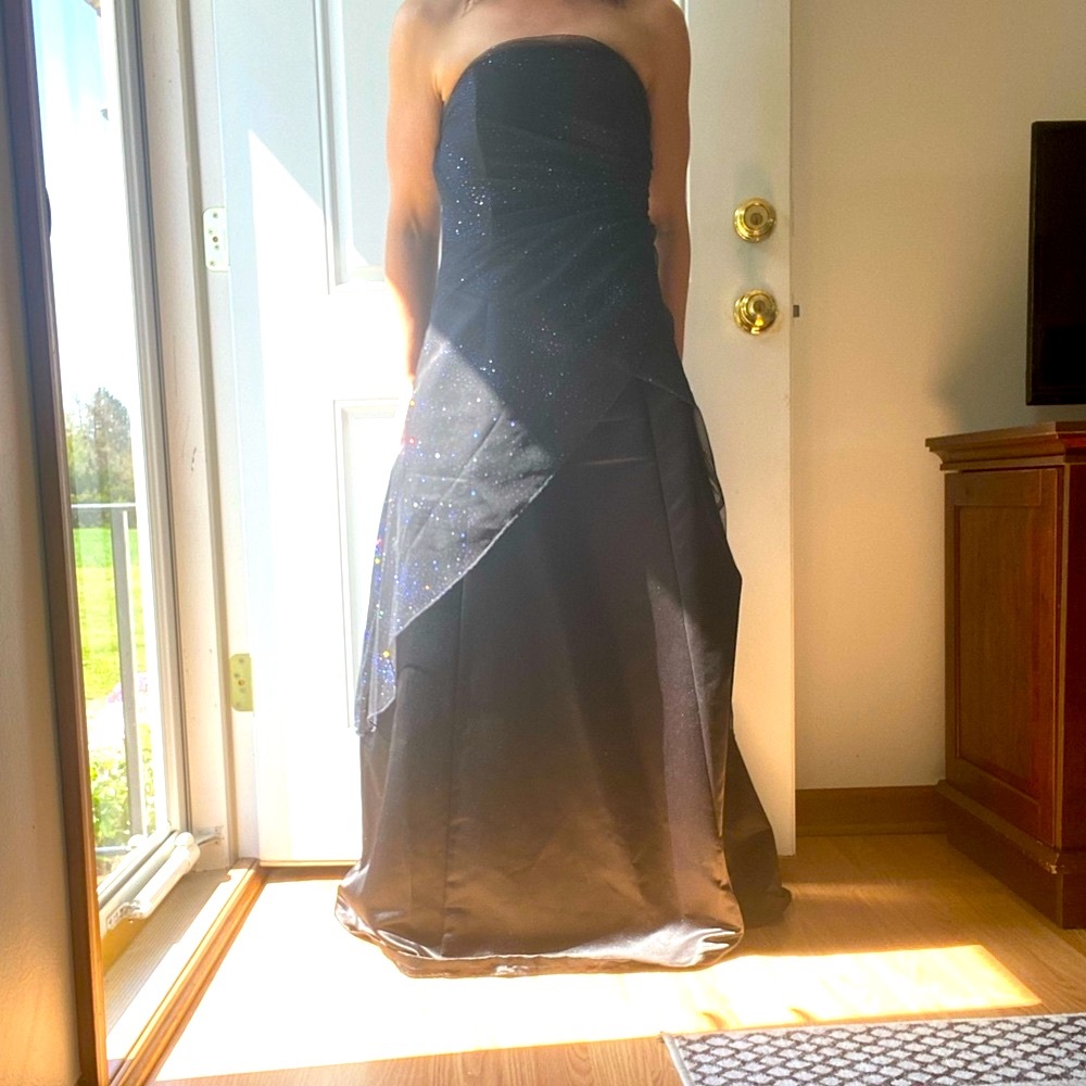 Black Strapless Prom Dress